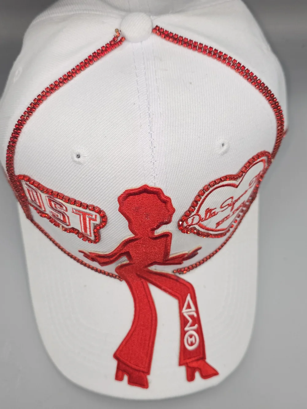 White & Red DELTA SIGMA THETA Hat